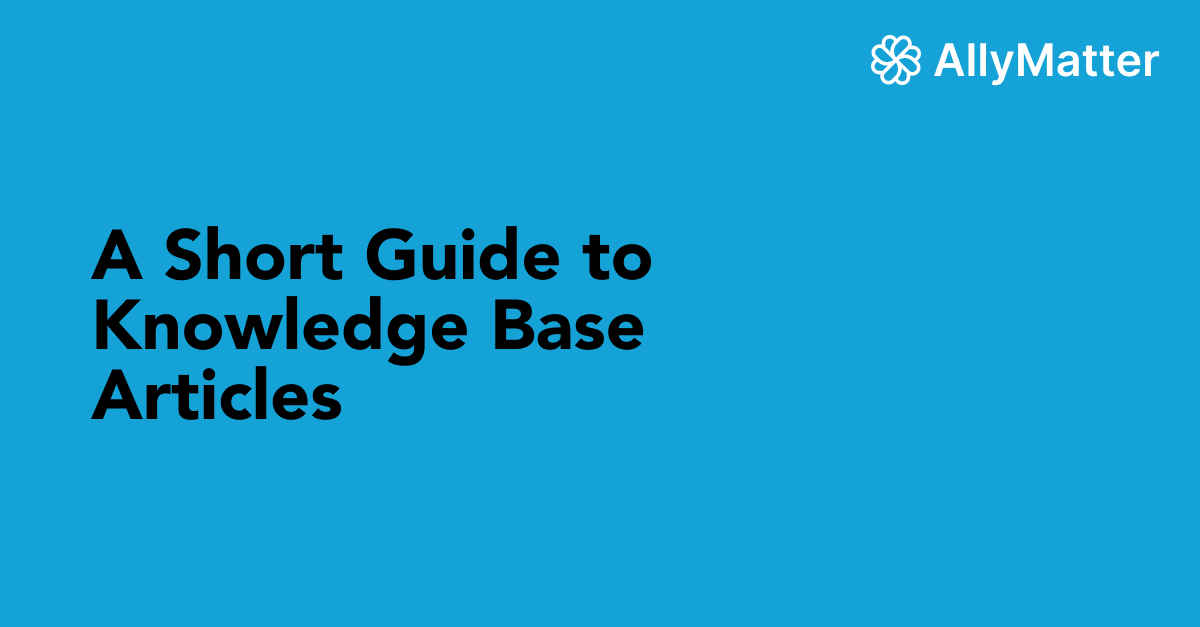 A short guide to knowledge base articles