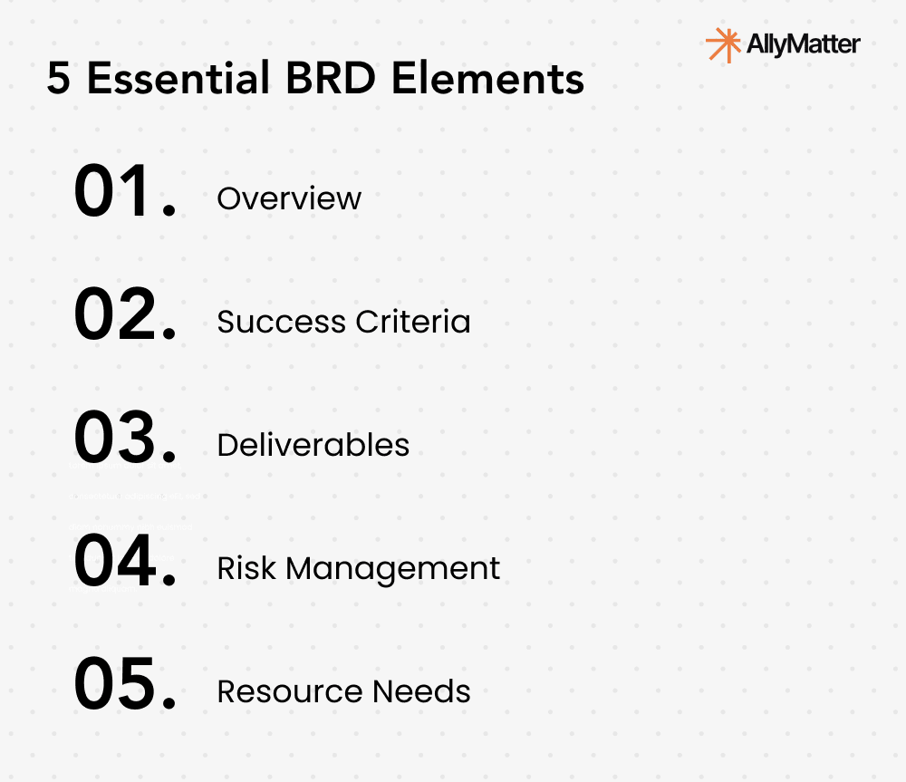 5 elements of a business requirements document