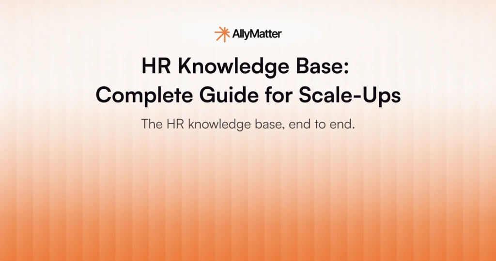 AllyMatter banner for HR knowledge base guide for scale-ups