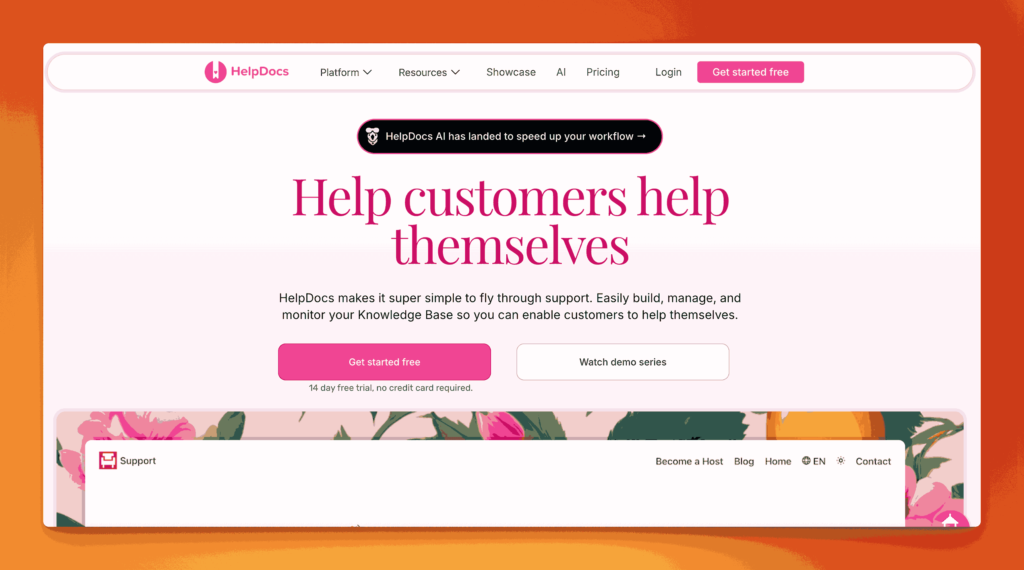 HelpDocs customer support platform helping customers help themselves with easy knowledge base creation and management tools