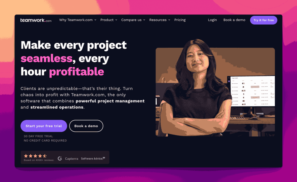 Teamwork.com project management software for seamless and profitable operations with powerful project management and streamlined workflow features