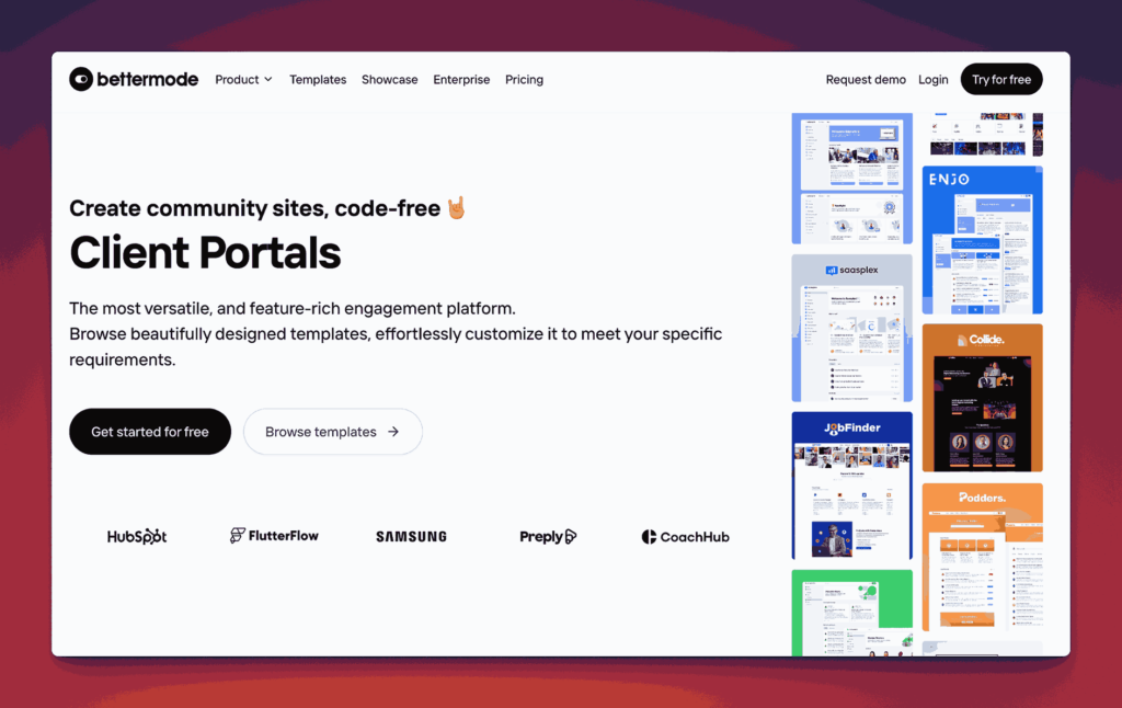 Bettermode client portals platform for creating community sites and engagement platforms with code-free customizable templates