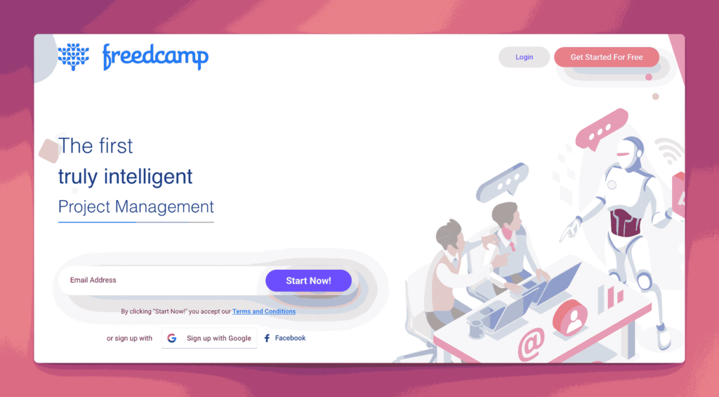 Freedcamp intelligent project management platform featuring integrated wiki capabilities for team collaboration and documentation