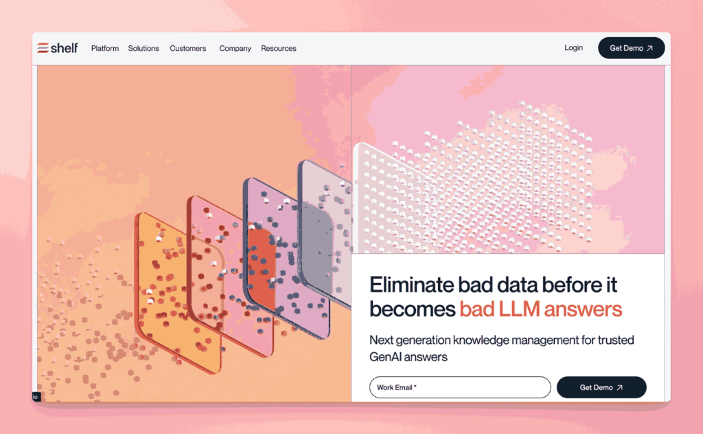 Shelf next generation knowledge management platform for eliminating bad data before it becomes bad LLM answers with trusted GenAI