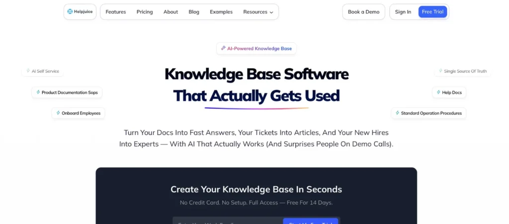 Helpjuice knowledge base software with AI-powered search for internal and customer documentation