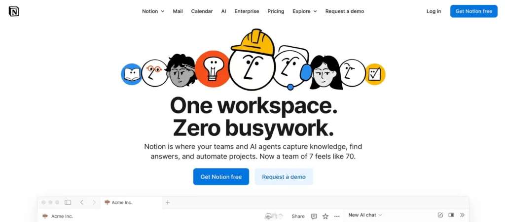 Notion all-in-one workspace platform for team collaboration and knowledge management