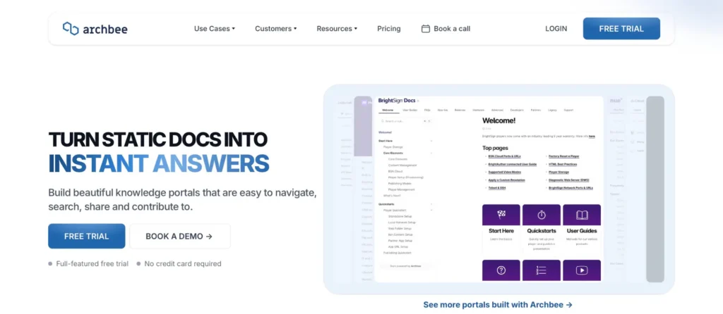 Archbee technical documentation platform with API documentation generation and Git synchronization for engineering teams