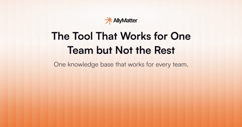 AllyMatter blog banner for the article on knowledge base access control for Finance, Sales, and IT teams