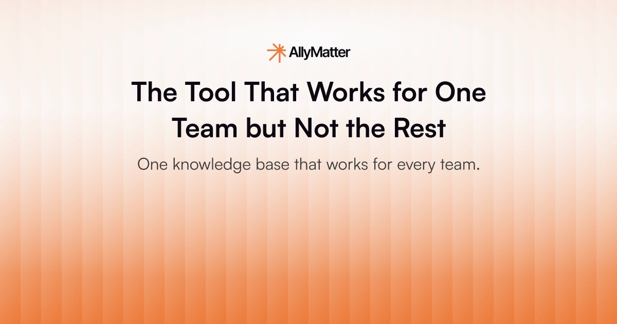 AllyMatter blog banner for the article on knowledge base access control for Finance, Sales, and IT teams