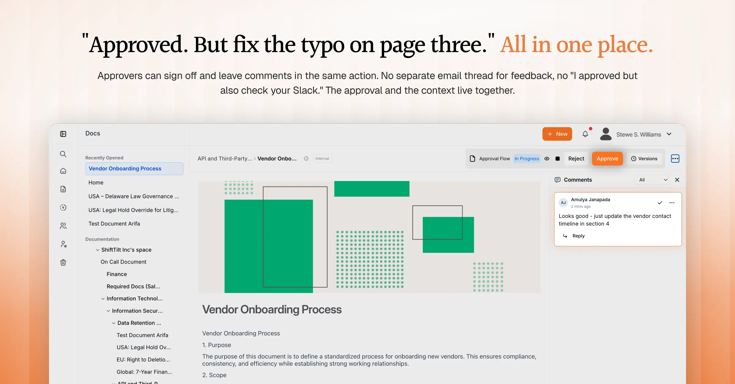 Approve a Document with Comments