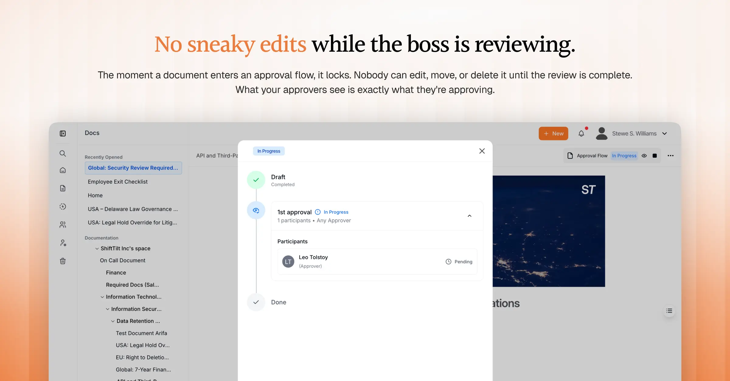Document Auto-Locks During Active Approval